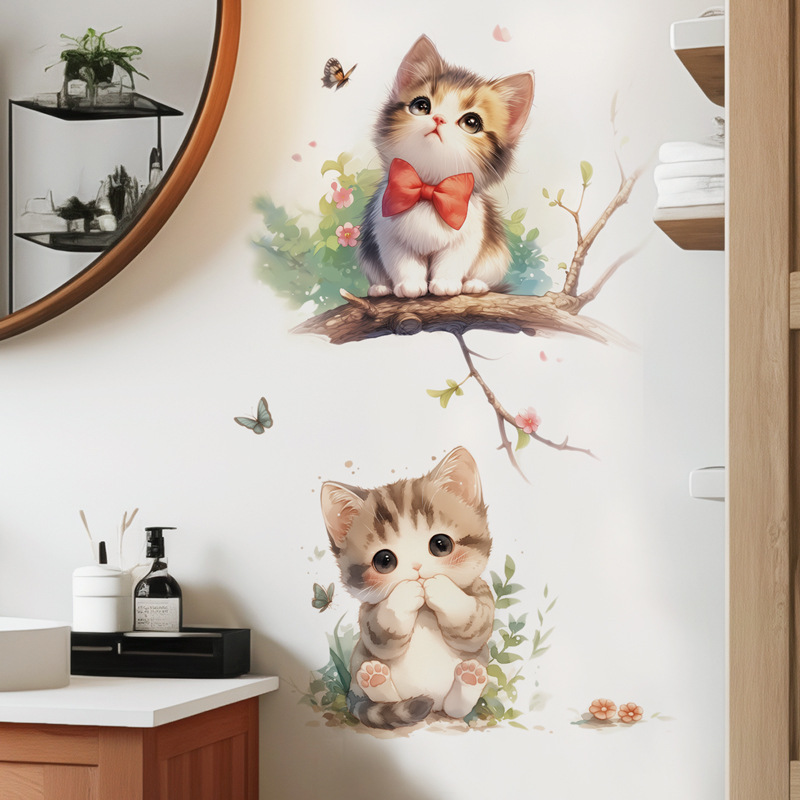 Kawaii Pastel Cat & Butterfly  – обзор и цена Pvc Panel Background