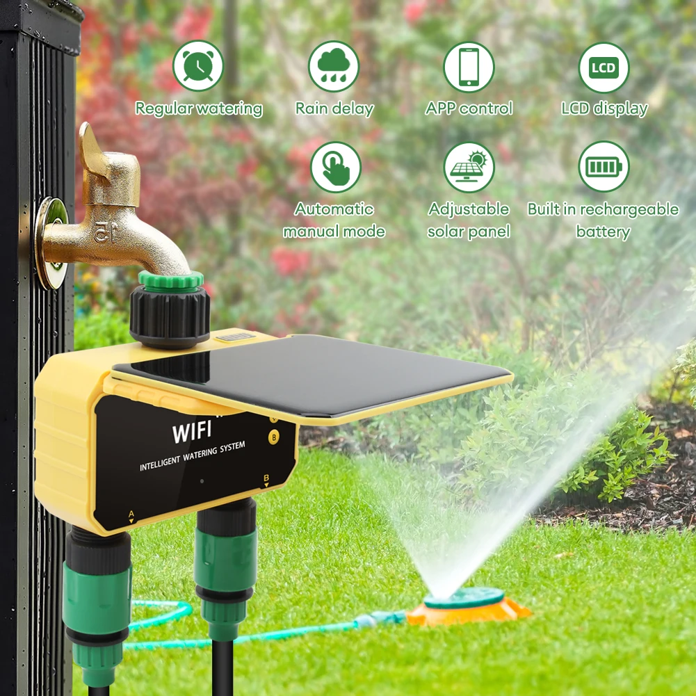 WiFi Solar Timer Dual Water Va – обзор и цена Timer Dual Outlet