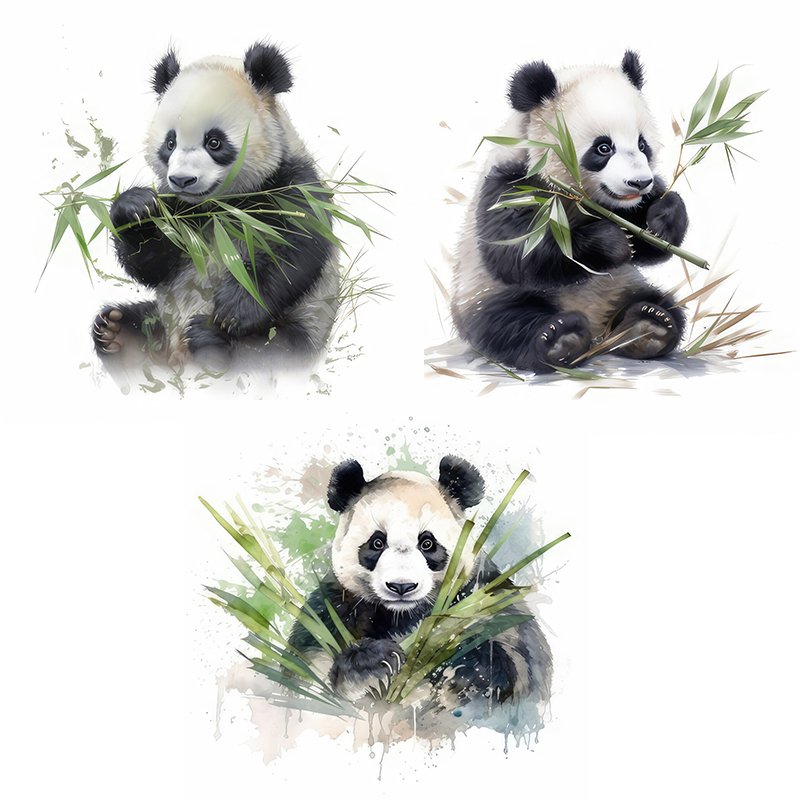 C76# Watercolor panda wall sti – обзор и цена Pvc Panel Background